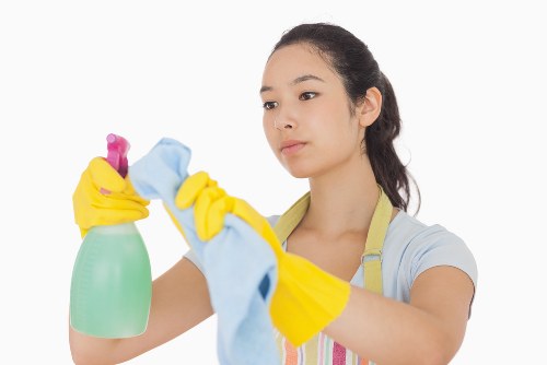 Eco-friendly carpet cleaning solutions being applied